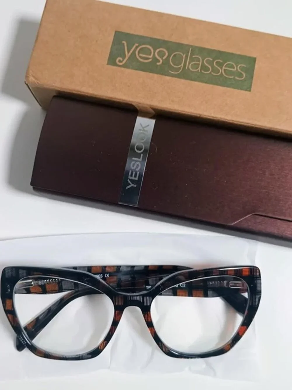 YesGlasses Tilton Hipster Cat Eye Geometric Reader Glasses R15812 Brown 3.0
